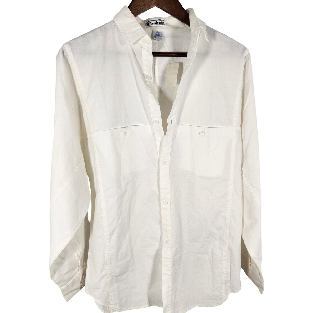 VTG NWT Mervyns b.b. shots Womens White Button Up Shirt Tunic Size XL 18-20